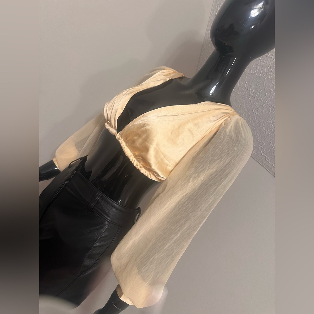 DANIELLE BERNSTEIN Gold Sheer Blouse